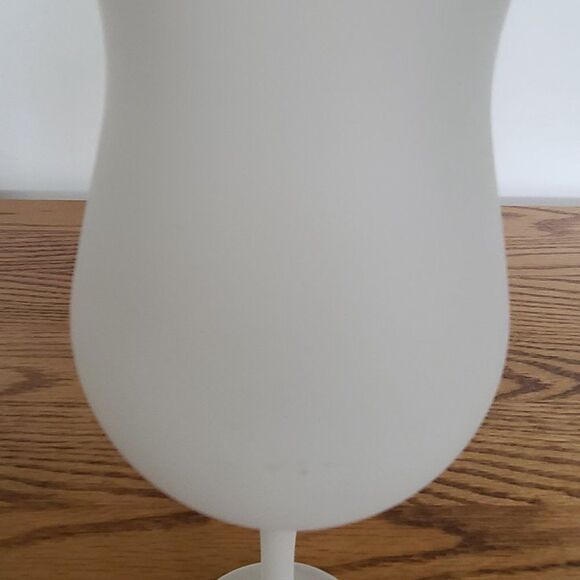 Vintage Frosted Glass Crystal Wine or Water Goblet Drinkware Candle or Crafting - Picture 10 of 13